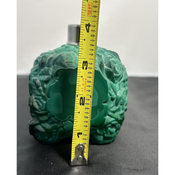 Vintage Bohemian Art Deco Jade Malachite Glass Perfume Bottle Schlevogt No Stopr - Picture 7 of 8